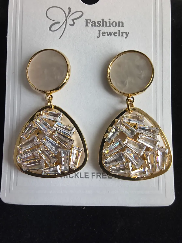 Aarsa_Premium_Gold_Plated_Korean_Style_Mother_Of_Pearl_&_
__Baguette_Cz_Drop_Earrings_For_Women_&_Girls_|_Stainless_Steel_
__Luxury_Earrings