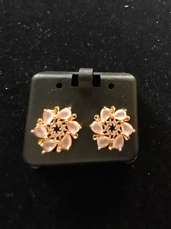Aarsa_Premium_Rose_Gold_Plated_Floral_Cat_Eye_Cz_Stud_Earrings_For_
__Women_&_Girls_|_Brass_Base_Designer_Flower_Earrings_For_Daily_&_
__Party_Wear