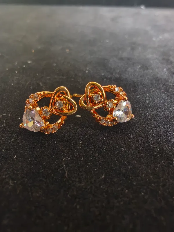 Aarsa_Premium_Rose_Gold_Finish_Cz_Heart_Drop_Stud_Earrings_For_
__Women_And_Girls_|_Pear_Cut_Crystal_Luxury_Fashion_Jewellery