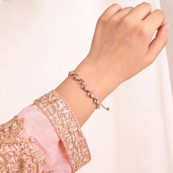 Aarsa_Premium_Rose_Gold_Finish_American_Diamond_Floral_Adjustable_
__Bracelet_For_Women_And_Girls_|_Elegant_Daily_Wear_Fashion_Jewellery