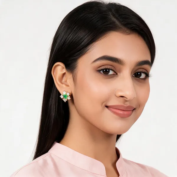 Aarsa_Premium_Rose_Gold_Finish_Green_Crystal_Floral_Stud_Earrings_For_
__Women_And_Girls_|_Elegant_Party_Wear_Fashion_Jewellery