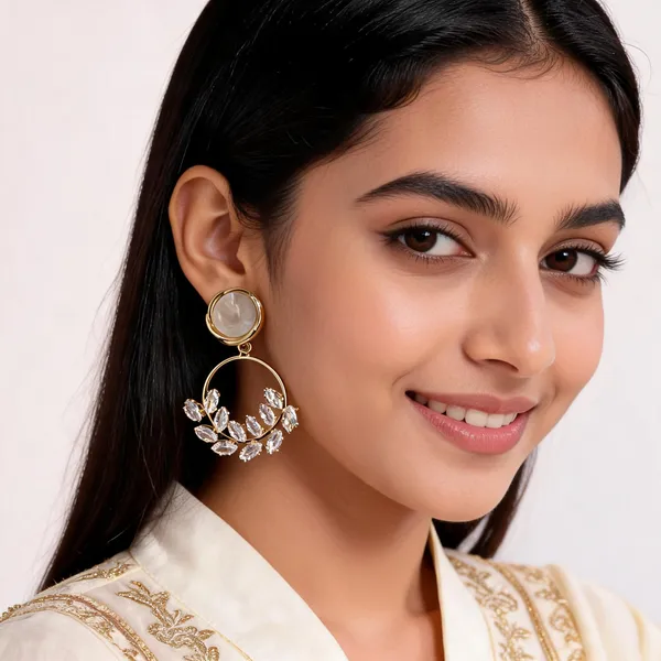 Aarsa_Premium_Gold_Finish_Marquise_Cz_Leaf_Vine_Drop_Earrings_For_
__Women_And_Girls_|_Luxury_Statement_Party_Wear_Fashion_Jewellery