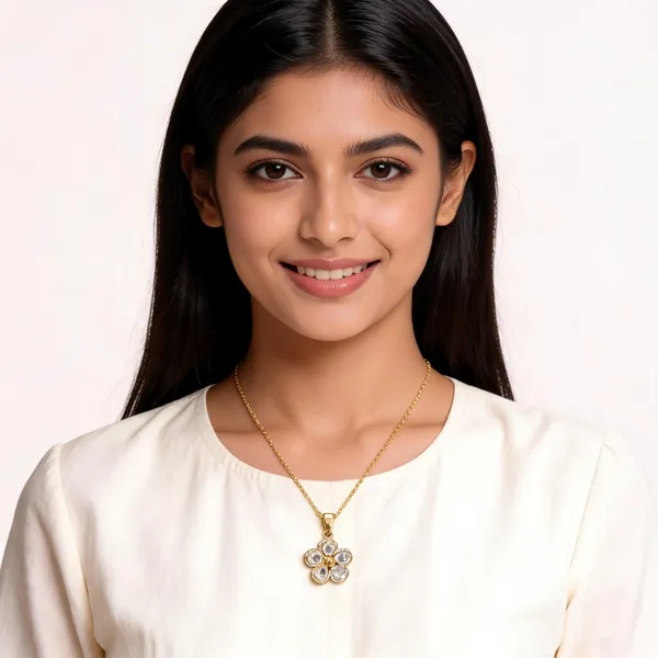 Aarsa_Premium_Anti-Tarnish_Micro_Gold_Plated_Cz_Floral_Pendant_
__Necklace_For_Women_&_Girls_|_Elegant_Stainless_Steel_Flower_Chain_
__Jewellery