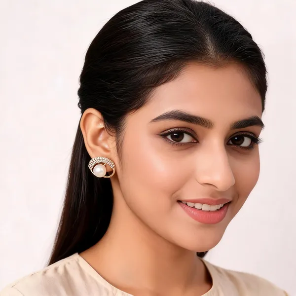 Aarsa_Premium_Rose_Gold_Plated_Pearl_&_Cz_Designer_Stud_Earrings_
__For_Women_&_Girls_|_Brass_Base_Korean_Style_Elegant_Daily_Wear,_Office_
__&_Party_Earrings