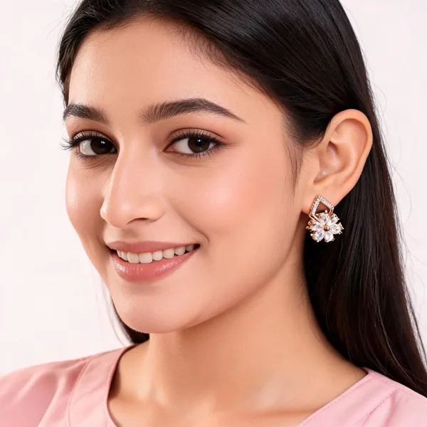 Aarsa_Premium_Rose_Gold_Plated_Floral_Marquise_Cz_Designer_Stud_
__Earrings_For_Women_&_Girls_|_Brass_Base_Korean_Style_Elegant_Daily_
__Wear,_Office_&_Party_Earrings