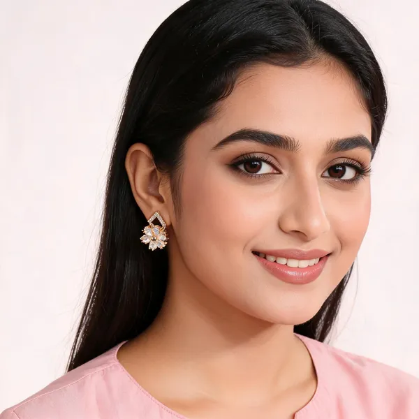 Aarsa_Premium_Rose_Gold_Plated_Floral_Marquise_Cz_Designer_Stud_
__Earrings_For_Women_&_Girls_|_Brass_Base_Korean_Style_Elegant_Daily_
__Wear,_Office_&_Party_Earrings