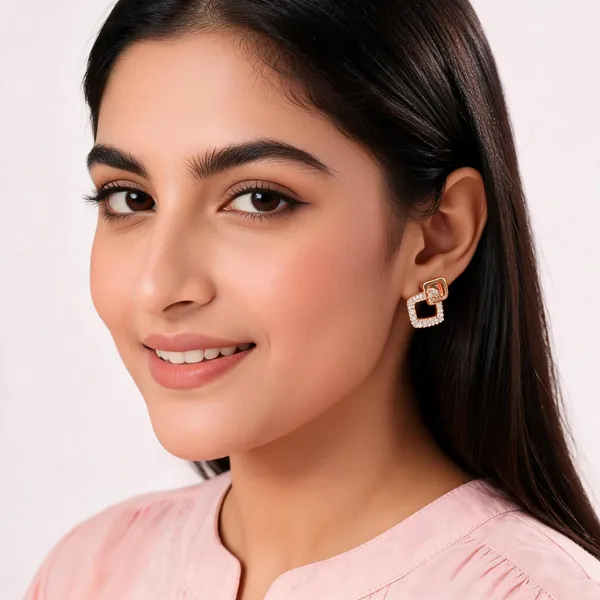 Aarsa_Premium_Rose_Gold_Plated_Geometric_Square_Cz_Designer_
__Stud_Earrings_For_Women_&_Girls_|_Brass_Base_Korean_Style_Minimal_
__Daily_Wear,_Office_&_Party_Earrings