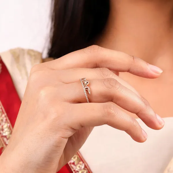 Aarsa_Premium_Rose_Gold_Plated_Korean_Style_Double_Heart_Cz_
__Adjustable_Ring_For_Women_&_Girls_|_Brass_Romantic_Designer_Daily_
__Wear_Ring