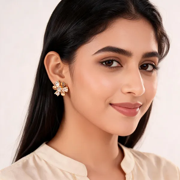 Aarsa_Premium_Rose_Gold_Plated_Floral_Cz_Stud_Earrings_For_Women_
__&_Girls_|_Brass_Base_Korean_Style_Flower_Designer_Daily_Wear,_Office_&_
__Party_Earrings