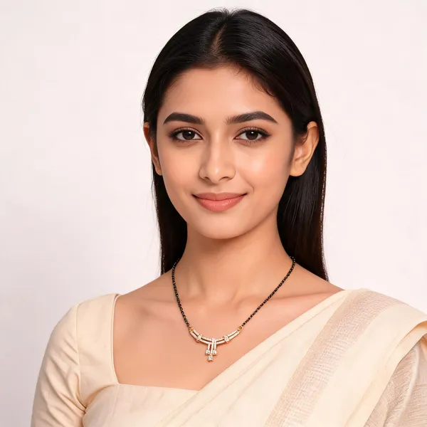 Aarsa_Premium_Rose_Gold_Plated_Curved_Bar_Cz_Designer_
__Mangalsutra_For_Women_|_Brass_Base_Metal_|_Daily_Wear_
__Traditional_Black_Bead_Mangalsutra