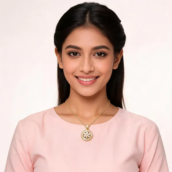 Aarsa_Premium_Anti-Tarnish_Micro_Gold_Plated_Pearl_Floral_Halo_Cz_
__Pendant_Necklace_For_Women_&_Girls_|_Elegant_Stainless_Steel_Round_
__Pendant_Jewellery