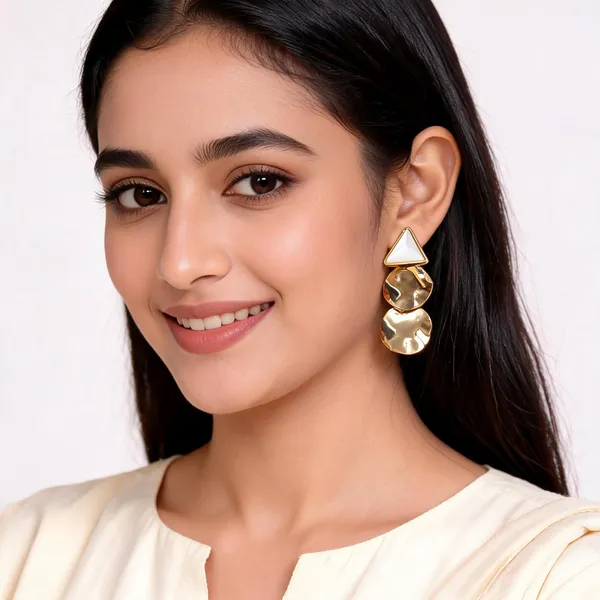 Aarsa_Premium_Gold_Plated_Korean_Style_White_&_Gold_Geometric_
__Triangle_Circle_Drop_Earrings_For_Women_&_Girls_|_Stainless_Steel_
__Statement_Earrings