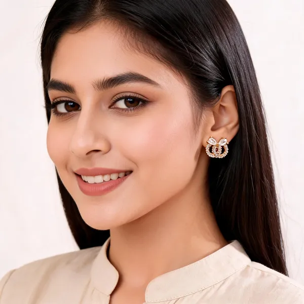 Aarsa_Premium_Rose_Gold_Plated_Bow_Knot_Cz_Stud_Earrings_For_
__Women_&_Girls_|_Brass_Base_Korean_Style_Cute_Designer_Daily,_Office_
__&_Party_Wear_Earrings