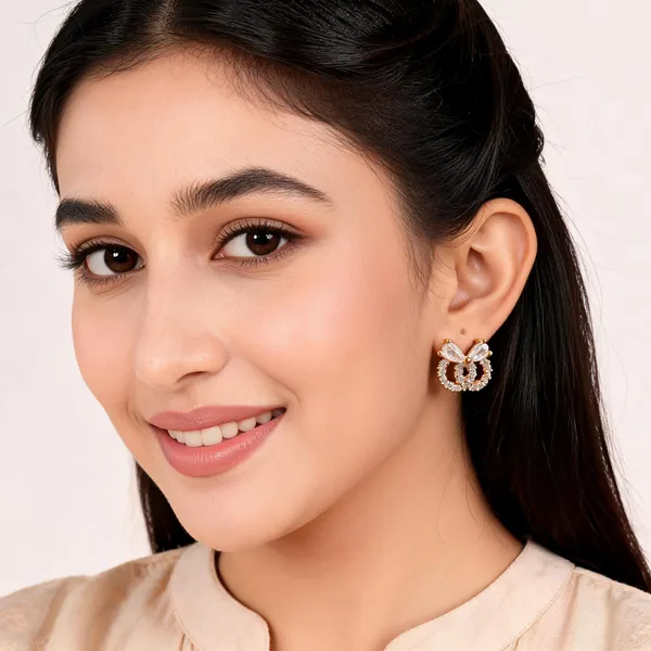 Aarsa_Premium_Rose_Gold_Plated_Bow_Knot_Cz_Stud_Earrings_For_
__Women_&_Girls_|_Brass_Base_Korean_Style_Cute_Designer_Daily,_Office_
__&_Party_Wear_Earrings
