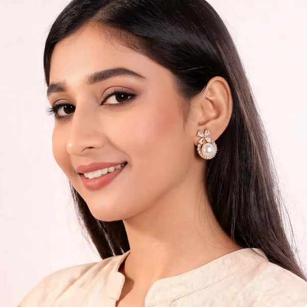 Aarsa_Premium_Rose_Gold_Plated_Pearl_Halo_Cz_Stud_Earrings_For_
__Women_&_Girls_|_Brass_Base_Designer_Pearl_Earrings_For_Daily,_
__Office_&_Party_Wear