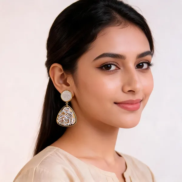 Aarsa_Premium_Gold_Plated_Korean_Style_Mother_Of_Pearl_&_
__Baguette_Cz_Drop_Earrings_For_Women_&_Girls_|_Stainless_Steel_
__Luxury_Earrings