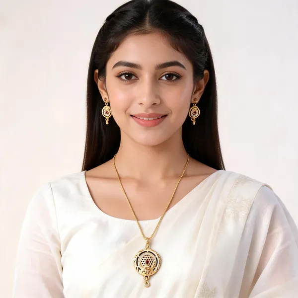 Aarsa_Premium_Micro_Gold_Plated_Floral_Pendant_Necklace_Set_For_
__Women_&_Girls_|_Brass_Base_Ruby_Stone_&_Cz_Designer_Traditional_
__Jewellery_Set_With_Matching_Earrings