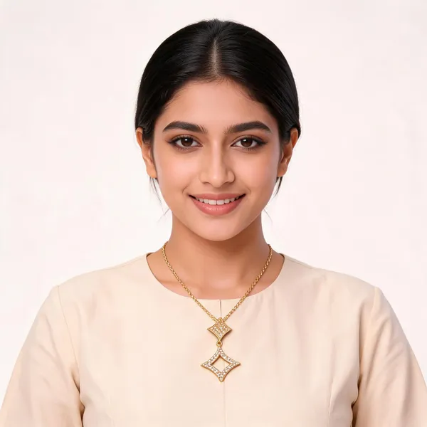 Aarsa_Premium_Anti-Tarnish_Micro_Gold_Plated_Double_Diamond_
__Square_Pendant_Necklace_For_Women_&_Girls_|_Stainless_Steel_Cz_
__Stone_Necklace