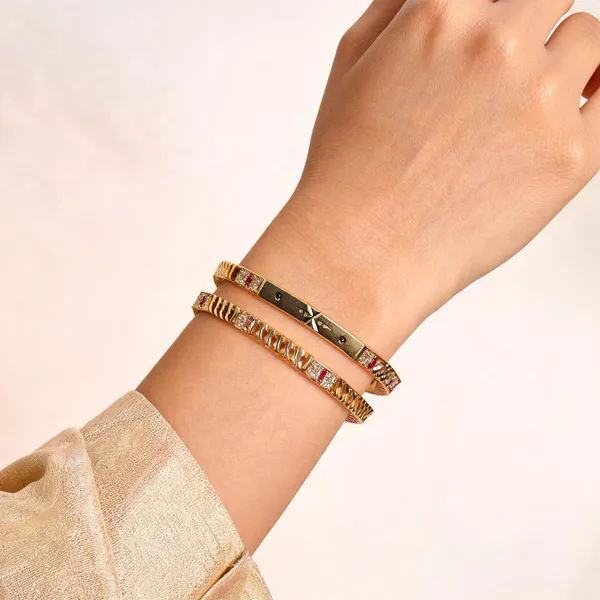 Aarsa_Premium_Micro_Gold_Plated_Geometric_Designer_Bangles_For_
__Women_&_Girls_|_Brass_Cz_Stone_Daily_Wear_&_Party_Wear_Bangles_
__(Set_Of_2)