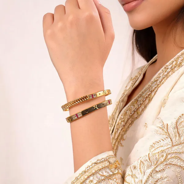 Aarsa_Premium_Micro_Gold_Plated_Geometric_Designer_Bangles_For_
__Women_&_Girls_|_Brass_Cz_Stone_Daily_Wear_&_Party_Wear_Bangles_
__(Set_Of_2)