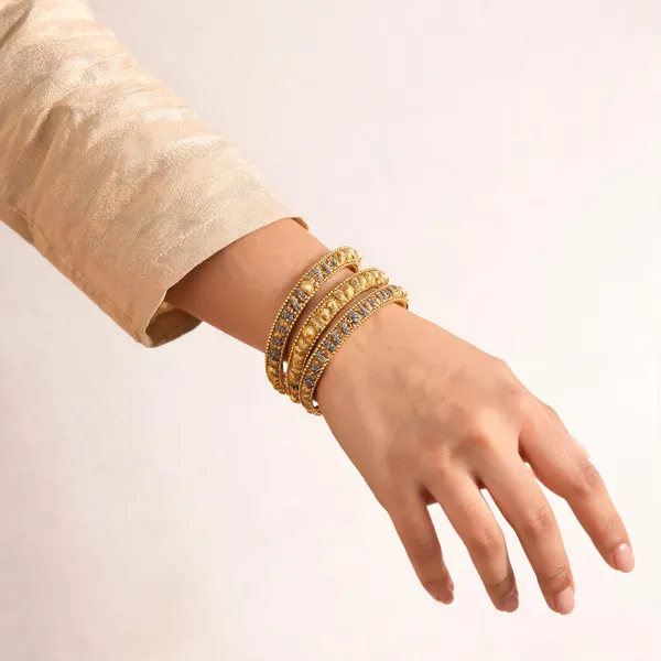 Aarsa_Premium_Micro_Gold_Plated_Dual_Tone_Antique_Finish_Embossed_
__Designer_Bangles_For_Women_&_Girls_|_Brass_Ethnic_Daily_&_Festive_Wear_
__Bangles_(Set_Of_4)