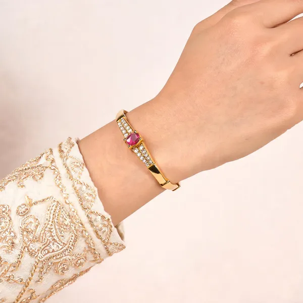 Aarsa_Premium_Micro_Gold_Plated_Ruby_Cz_Stone_Designer_
__Bracelet_For_Women_&_Girls_|_Brass_Luxury_Party_Wear_Bracelet