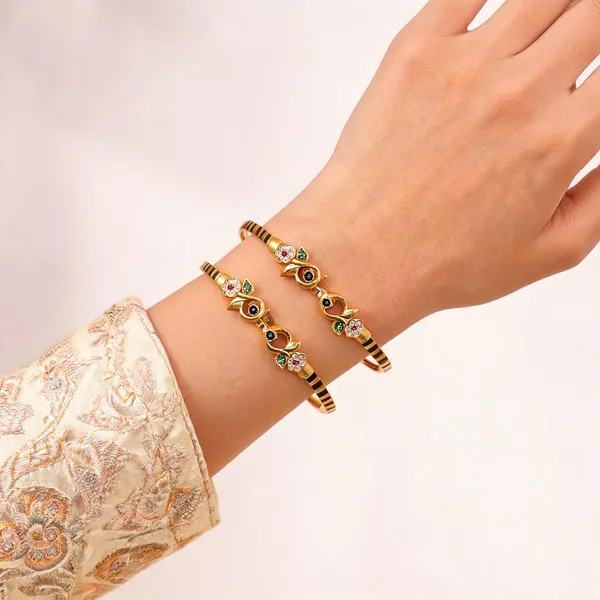 Aarsa_Premium_Micro_Gold_Plated_Floral_Cz_Adjustable_Bangles_
__For_Women_&_Girls_|_Brass_Designer_Traditional_Daily_Wear_Bangles_
__(Set_Of_2)