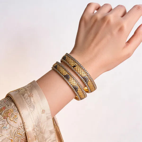 Aarsa_Premium_Micro_Gold_Plated_Cream_Meenakari_Cz_Designer_
__Bangles_For_Women_&_Girls_|_Brass_Traditional_Bridal_Wedding_&_Festive_
__Bangles_(Set_Of_2)