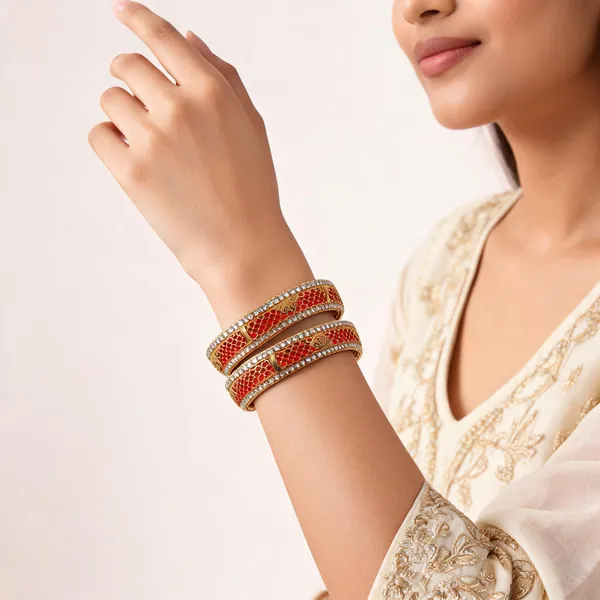 Aarsa_Premium_Micro_Gold_Plated_Red_Meenakari_Cz_Designer_
__Bangles_For_Women_&_Girls_|_Brass_Traditional_Bridal_Wedding_&_Festive_
__Bangles_(Set_Of_2)