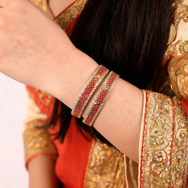 Aarsa_Premium_Micro_Gold_Plated_Red_Meenakari_Cz_Designer_
__Bangles_For_Women_&_Girls_|_Brass_Traditional_Bridal_Wedding_&_Festive_
__Bangles_(Set_Of_2)