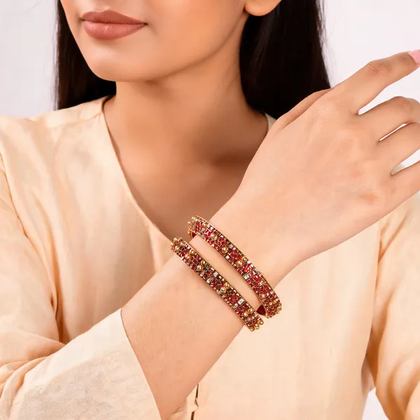 Aarsa_Premium_Micro_Gold_Plated_Traditional_Red_Enamel_Cz_Bangles_
__For_Women_&_Girls_|_Brass_Designer_Wedding_&_Festive_
__Bangles_(Set_Of_2)