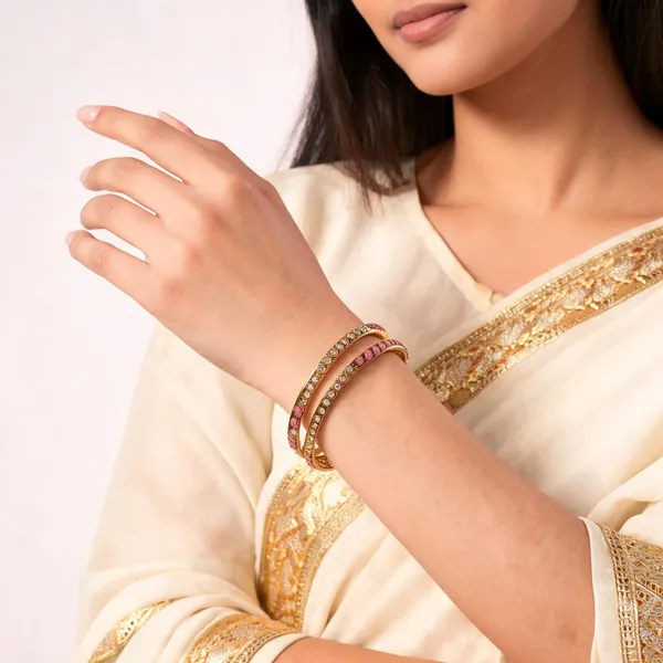 Aarsa_Premium_Micro_Rose_Gold_Plated_Floral_Designer_Cz_Bangles_
__For_Women_&_Girls_|_Brass_Traditional_Ethnic_Wedding_&_Festive_
__Bangles_(Set_Of_2)