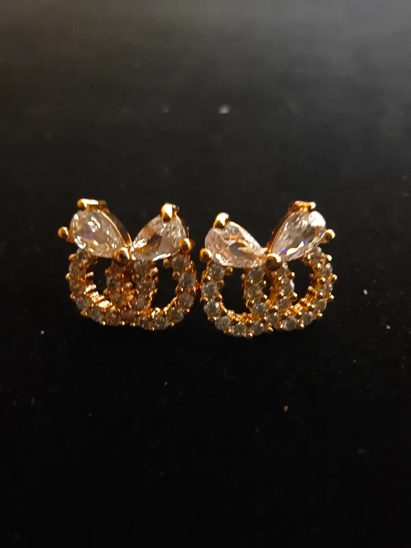 Aarsa_Premium_Rose_Gold_Plated_Bow_Knot_Cz_Stud_Earrings_For_
__Women_&_Girls_|_Brass_Base_Korean_Style_Cute_Designer_Daily,_Office_
__&_Party_Wear_Earrings
