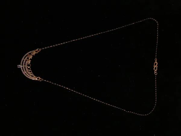 Aarsa_Premium_Rose_Gold_Plated_Layered_Crescent_Cz_Designer_
__Mangalsutra_For_Women_|_Brass_Base_Metal_|_Daily_Wear_Traditional_
__Black_Bead_Mangalsutra