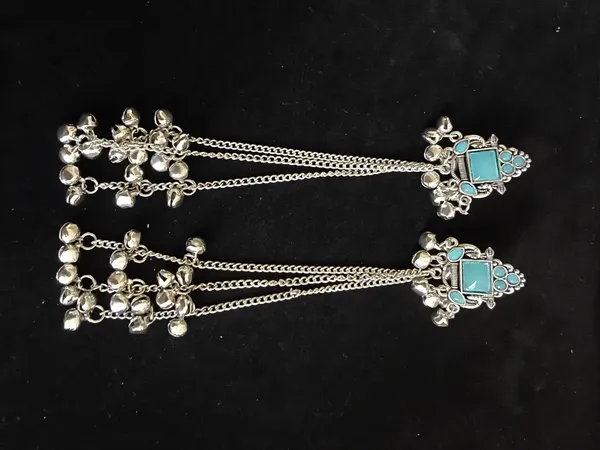 Aarsa_Premium_Oxidised_Silver_Plated_Sky_Blue_Tribal_Chain_Tassel_
__Earrings_For_Women_&_Girls_|_Brass_Base_Designer_Ethnic_Long_
__Statement_Earrings