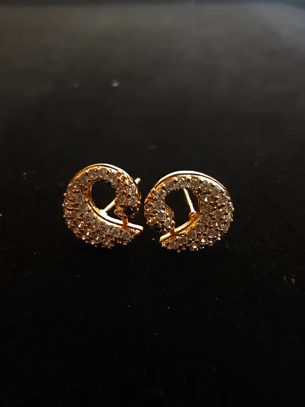 Aarsa_Premium_Rose_Gold_Plated_Crescent_Moon_Cz_Stud_Earrings_
__For_Women_&_Girls_|_Brass_Base_Korean_Style_Minimal_Designer_Daily,_
__Office_&_Party_Wear_Earrings