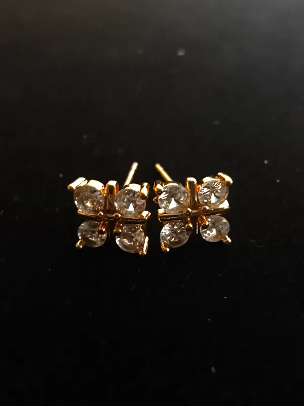 Aarsa_Rose_Gold_Plated_Lucky_Clover_Cz_Stud_Earrings_For_Women_&_
__Girls_|_Premium_Brass_Korean_Style_Minimal_Designer_Daily_Wear,_Office_
__&_Party_Earrings