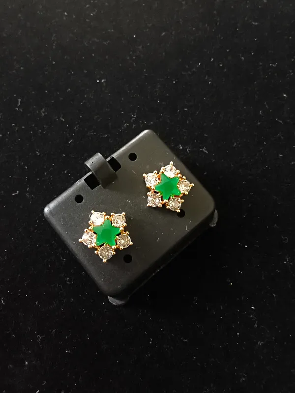 Aarsa_Premium_Rose_Gold_Finish_Green_Crystal_Floral_Stud_Earrings_For_
__Women_And_Girls_|_Elegant_Party_Wear_Fashion_Jewellery