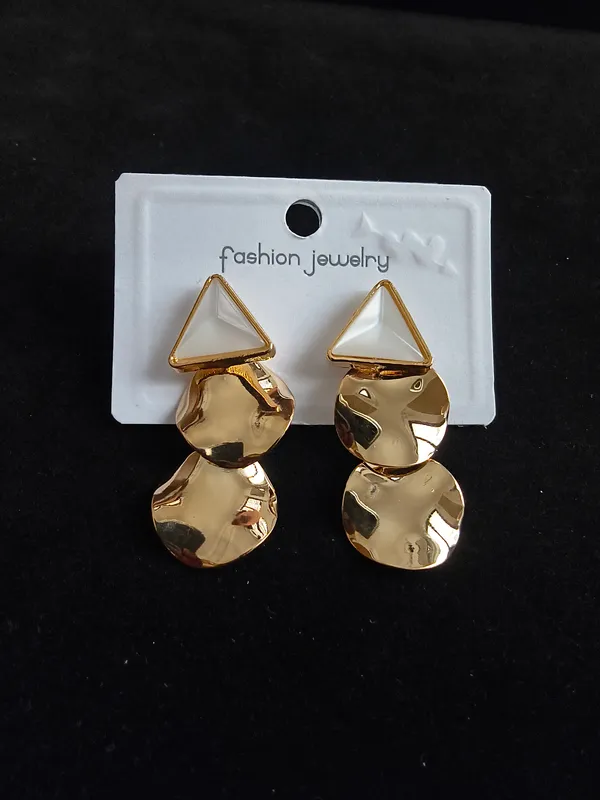 Aarsa_Premium_Gold_Plated_Korean_Style_White_&_Gold_Geometric_
__Triangle_Circle_Drop_Earrings_For_Women_&_Girls_|_Stainless_Steel_
__Statement_Earrings