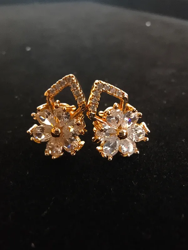 Aarsa_Premium_Rose_Gold_Plated_Floral_Marquise_Cz_Designer_Stud_
__Earrings_For_Women_&_Girls_|_Brass_Base_Korean_Style_Elegant_Daily_
__Wear,_Office_&_Party_Earrings