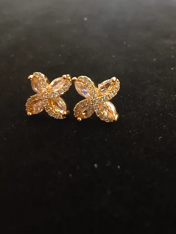 Aarsa_Premium_Rose_Gold_Finish_Marquise_Cz_Floral_Stud_Earrings_For_
__Women_And_Girls_|_Elegant_Luxury_Fashion_Jewellery