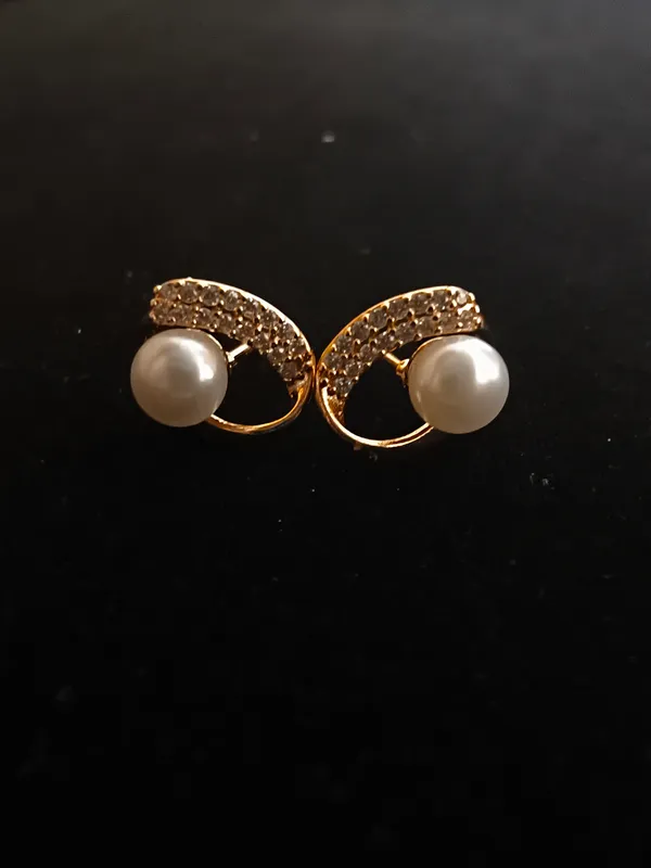Aarsa_Premium_Rose_Gold_Plated_Pearl_&_Cz_Designer_Stud_Earrings_
__For_Women_&_Girls_|_Brass_Base_Korean_Style_Elegant_Daily_Wear,_Office_
__&_Party_Earrings