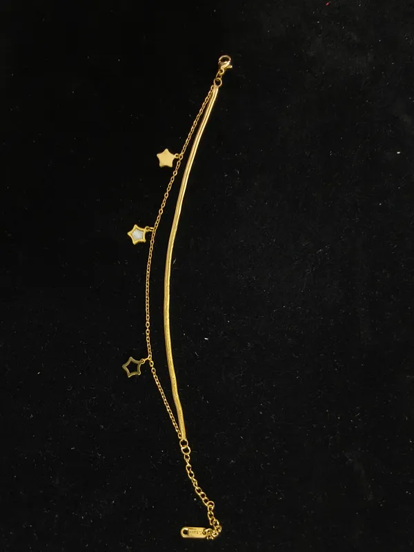 Aarsa_Premium_Micro_Gold_Plated_Double_Layer_Mother_Of_Pearl_Cz_
__Adjustable_Bracelet_For_Women_&_Girls_|_Elegant_Square_Charm_
__Contemporary_Jewellery