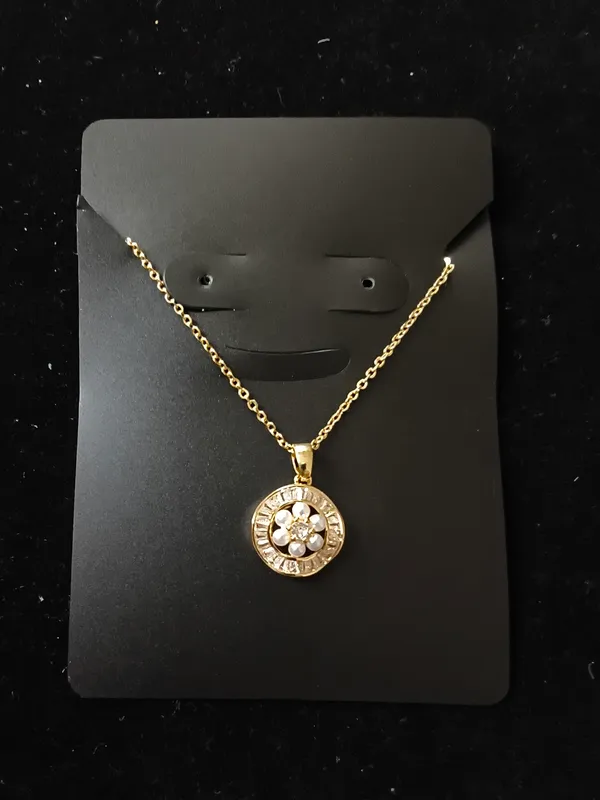 Aarsa_Premium_Anti-Tarnish_Micro_Gold_Plated_Pearl_Floral_Halo_Cz_
__Pendant_Necklace_For_Women_&_Girls_|_Elegant_Stainless_Steel_Round_
__Pendant_Jewellery