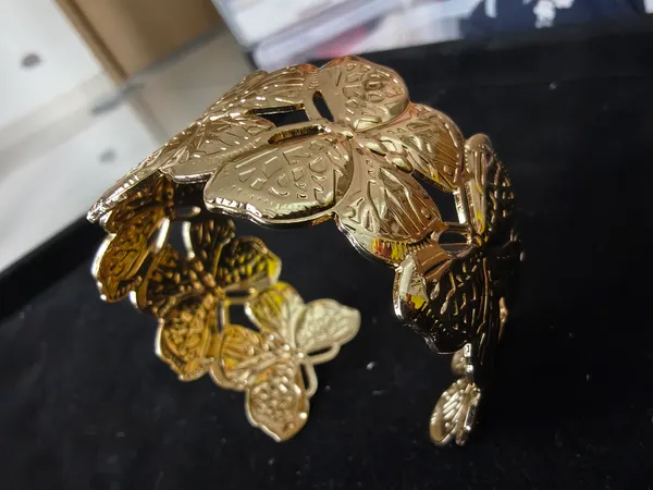 Aarsa_Premium_Micro_Gold_Plated_Butterfly_Floral_Open_Cuff_Bracelet_
__For_Women_And_Girls_|_Luxury_Statement_Fashion_Jewellery