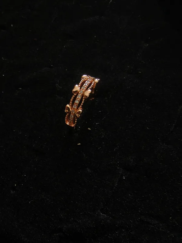 Aarsa_Premium_Rose_Gold_Plated_Open_Heart_Cz_Adjustable_Ring_
__For_Women_&_Girls_|_Brass_Korean_Style_Designer_Daily_Wear_Ring