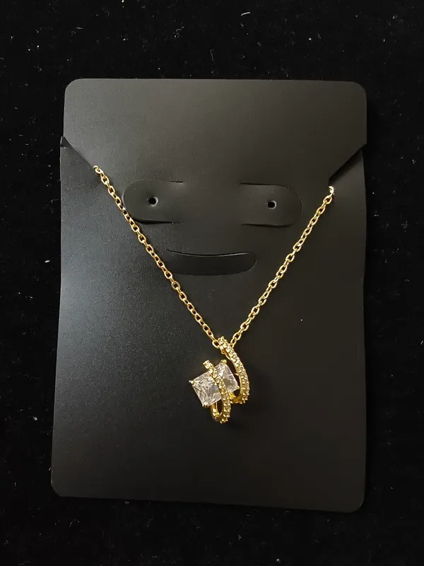 Aarsa_Premium_Micro_Gold_Plated_Infinity_Princess_Cut_Cz_Pendant_
__Necklace_For_Women_And_Girls_|_Korean_Style_Daily_Wear_Fashion_
__Jewellery