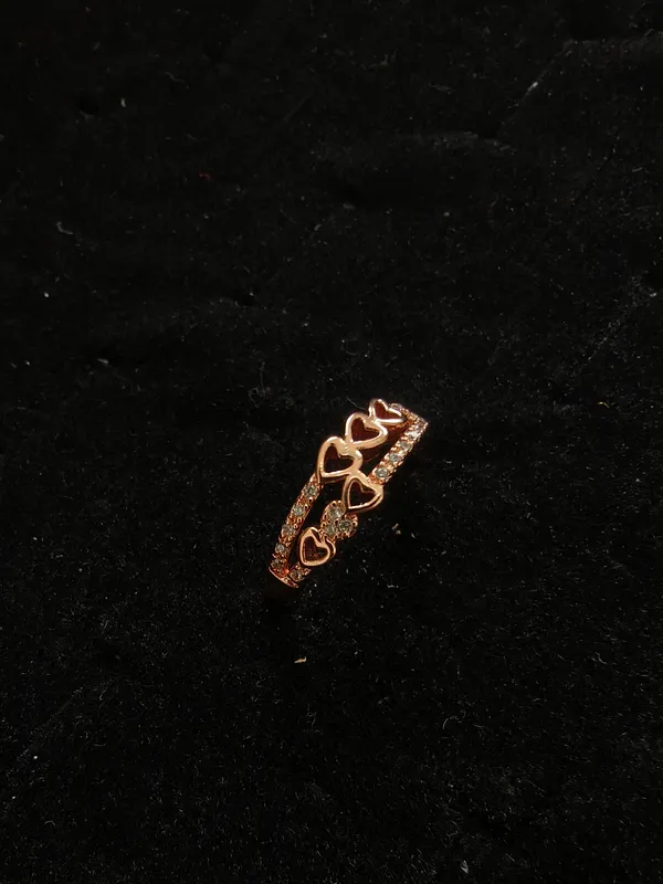 Aarsa_Premium_Rose_Gold_Plated_Korean_Style_Multi_Heart_Cz_
__Adjustable_Ring_For_Women_&_Girls_|_Brass_Romantic_Designer_
__Daily_Wear_Ring