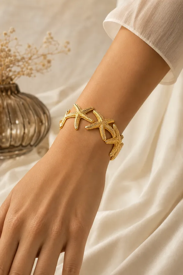 Aarsa_Premium_Micro_Gold_Plated_Sea_Star_Open_Cuff_Bracelet_For_
__Women_And_Girls_|_Luxury_Coastal_Statement_Fashion_Jewellery