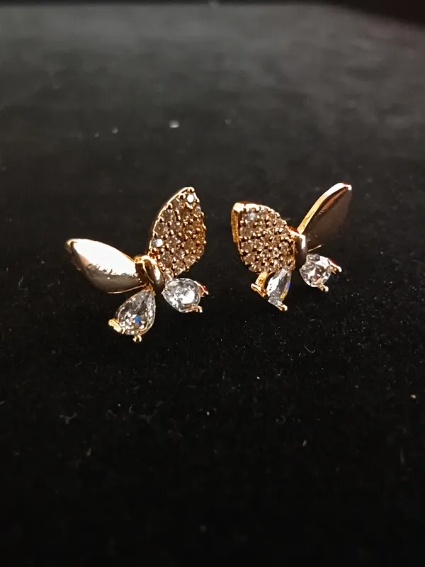 Aarsa_Rose_Gold_Plated_Butterfly_Leaf_Cz_Stud_Earrings_For_Women_&_
__Girls_|_Premium_Brass_Korean_Style_Designer_Daily_Wear,_Office_&_
__Party_Earrings